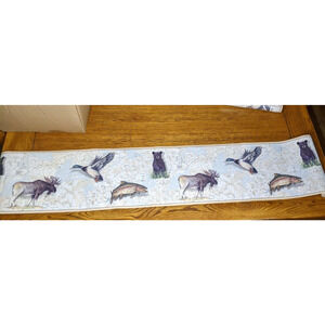 York Wallpaper Border NEW Prepasted Moose Bear Duck Fish Map 2 Rolls/5 Yards Ea